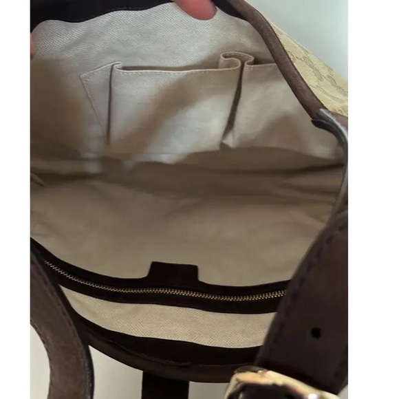 💎 ✨BEAUTIFUL ✨💎 Brown GG Canvas and Nubuck Leather Jackie Web Hobo crossbody - Picture 7 of 13